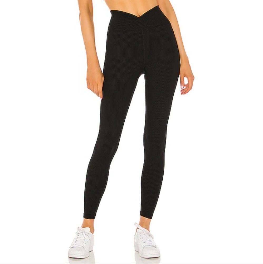 New DIVIDED by H&M V-WAIST Ribbed Leggings M Black NWT